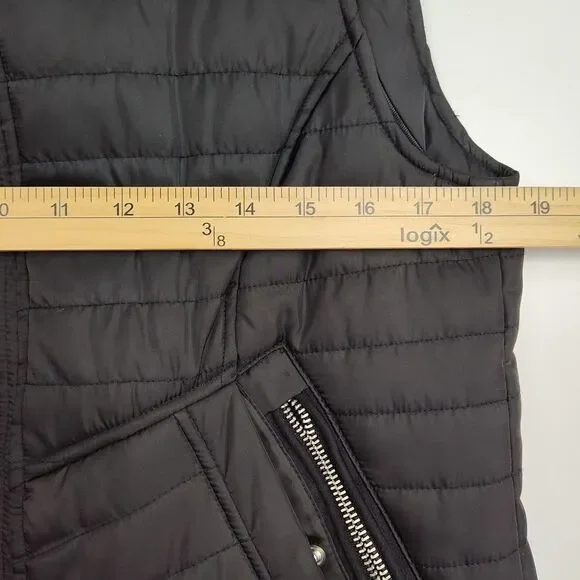 Vince Camuto Full-zip Vest Women's Size M Black Insulated Collared Quilted - Picture 4 of 8